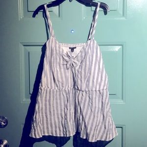 Torrid Size 2 Blue and White Stripped Tank w/ Bow